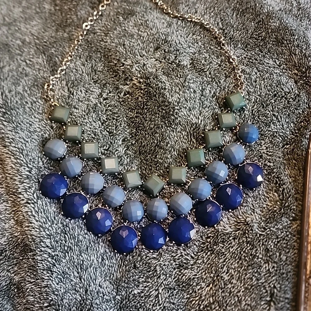 J Crew Art Deco Bold Colorblock statement necklace - Picture 5 of 5
